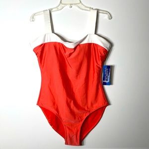 NWT ADFOLF Color Block Swimsuit Size XL Chose Coral or Blue
